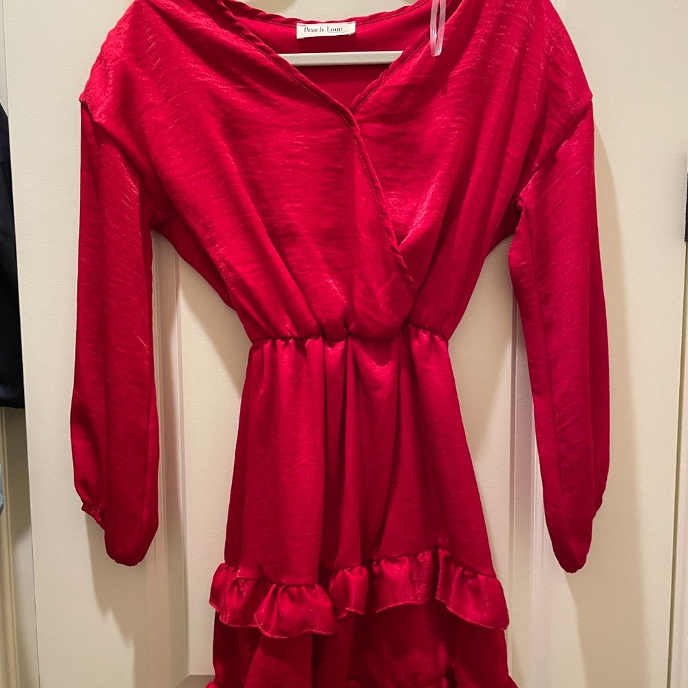 Satin Ruffle Dress - Picture 2 of 2
